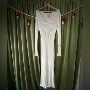 DISSH Off White Long Sleeve Midi Dress XXL